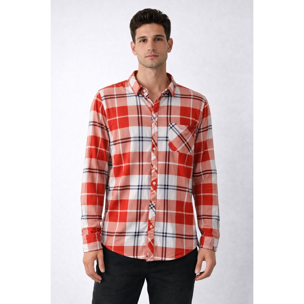 Alter Ego Plaid‎ Button Down Women 2X Red White Excellent Cabin Core